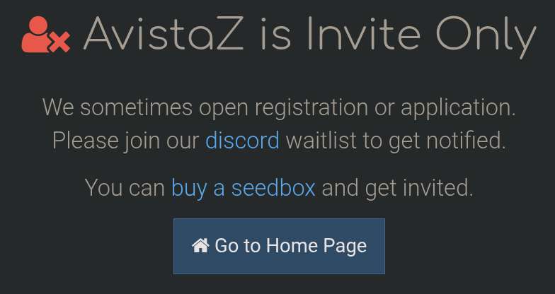 Screenshot of Avistaz private notice