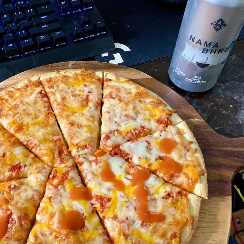 Tombstone pizza cooked slightly longer than directions call for